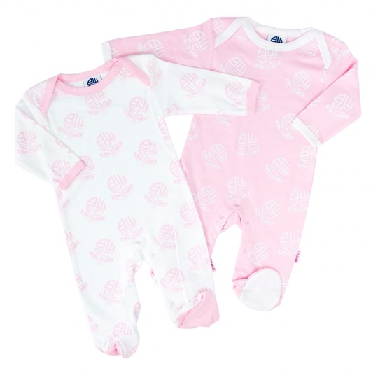 Pink Twin Pack Sleepsuit