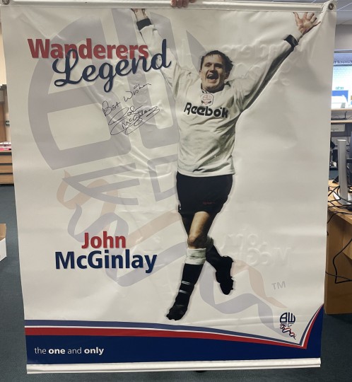 Signed John McGinlay Wanderers Legend Banner