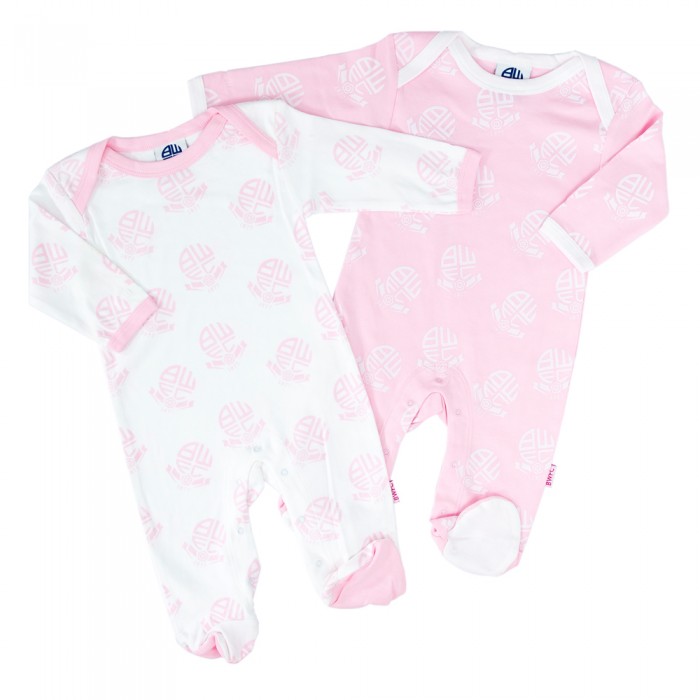 Pink Twin Pack Sleepsuit