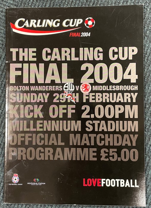 Carling Cup Final 2004 Programme