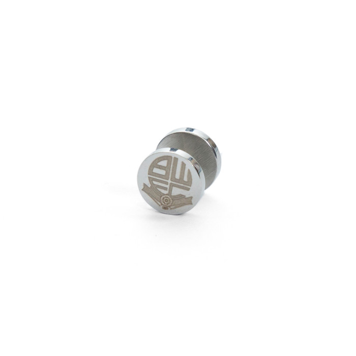 Stainless Steel Crest Stud Earring - Single