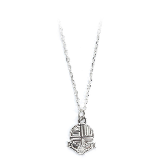 Silver Plated Crest Pendant and Chain
